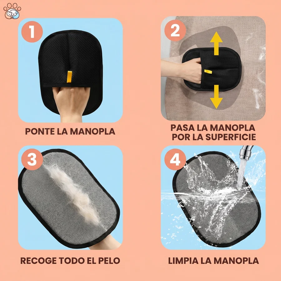 Cómo usar la manopla quitapelos